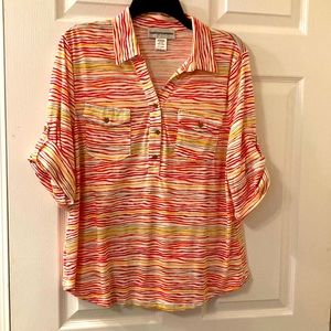 Cathy Daniels Collared 3/4 sleeve  Shirt